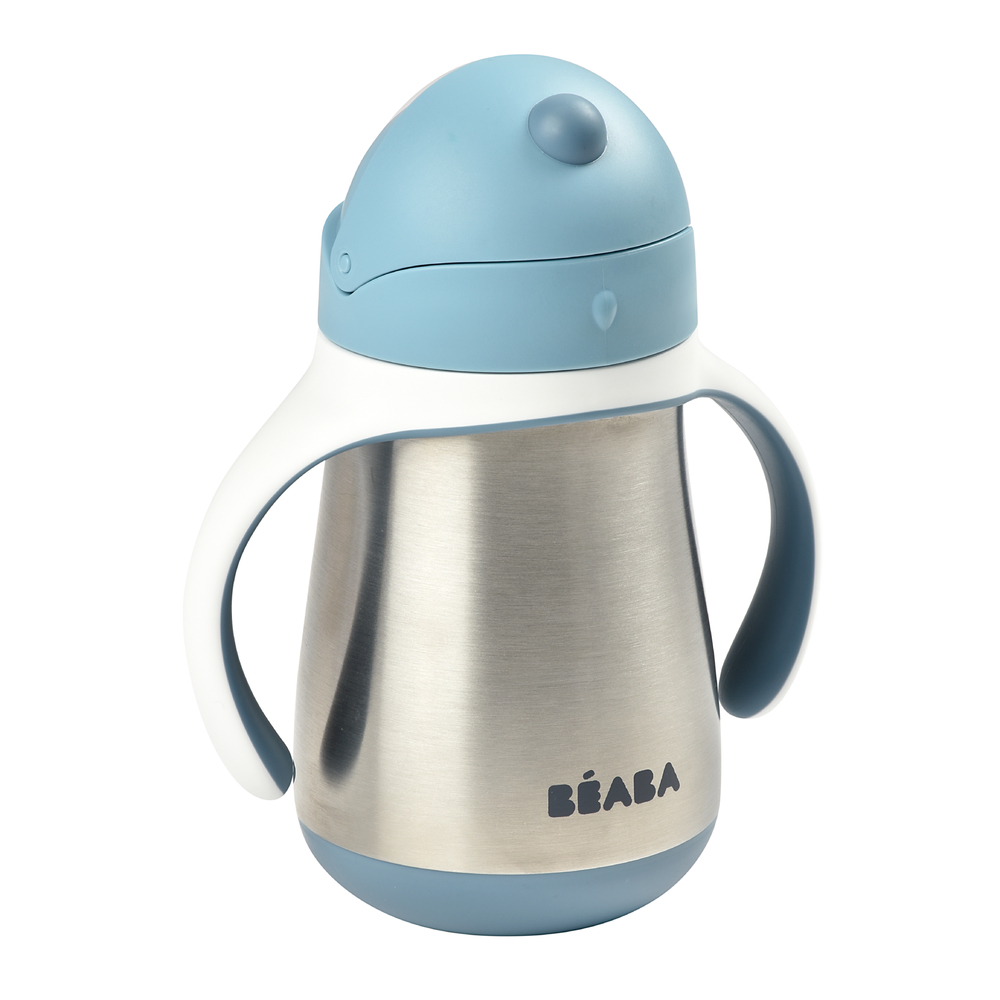 Beaba - Tasse paille inox BLEU Béaba