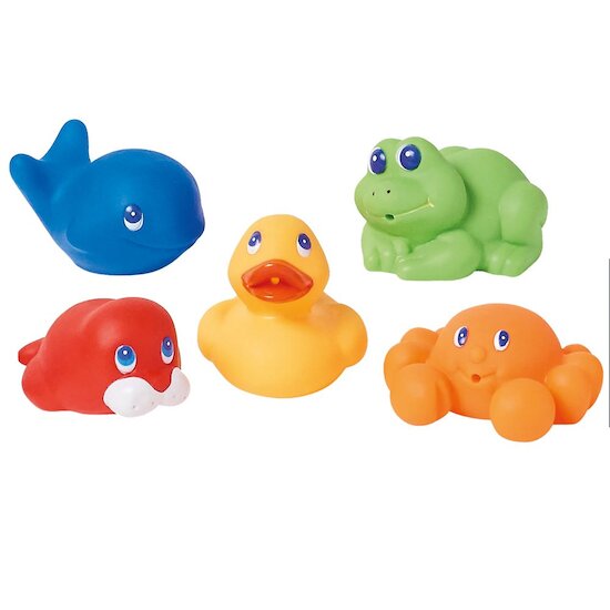 Nattou Set de 5 Jouets de Bain Aspergeurs Multicolor 