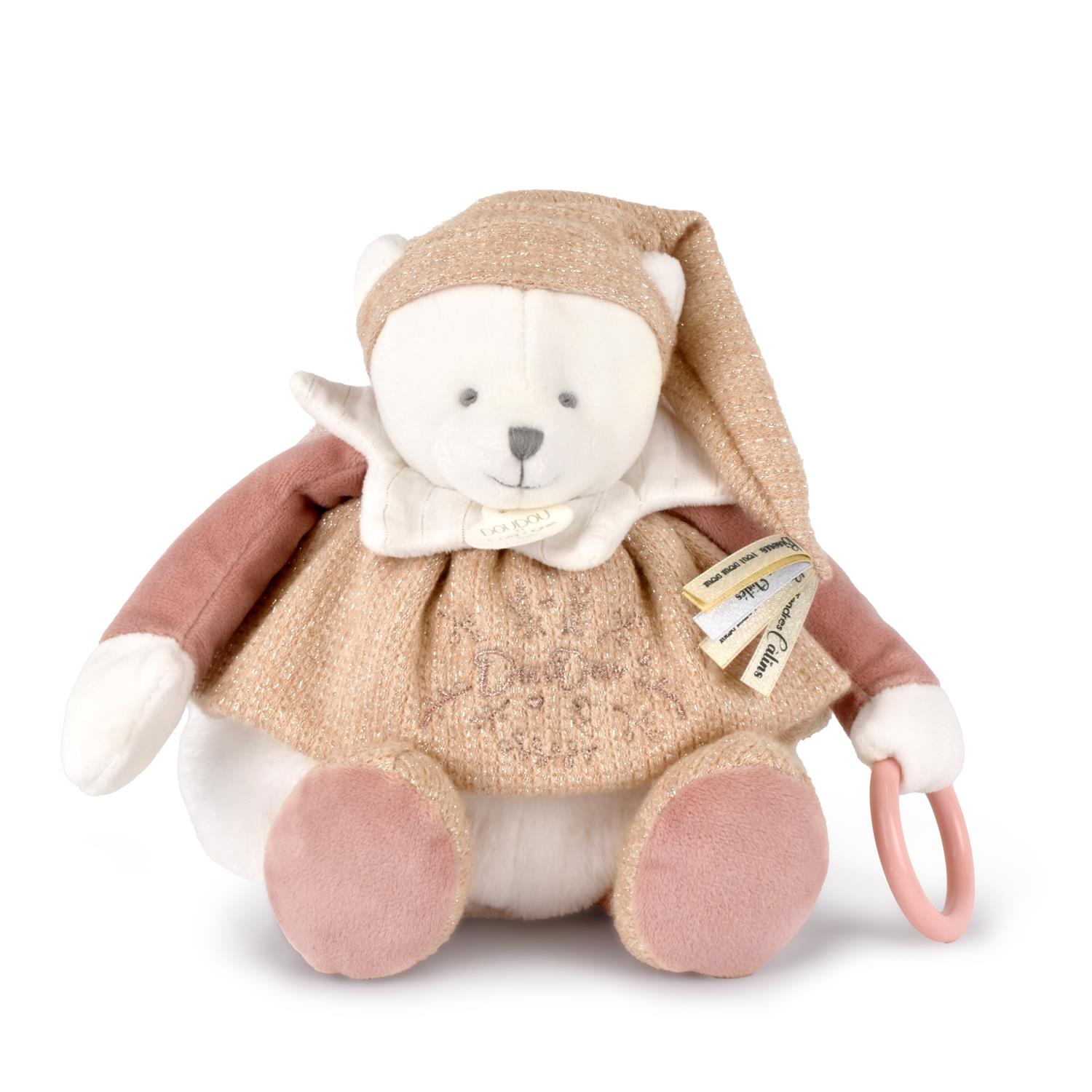 Doudou 25 ans ours pantin d'activités ROSE Doudou & Compagnie