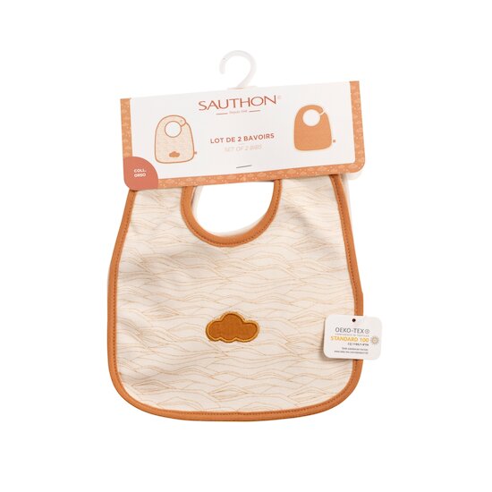 Sauthon Bavoirs lot de 2 Orsino Beige  Sauthon Bavoirs lot de 2 Orsino Beige