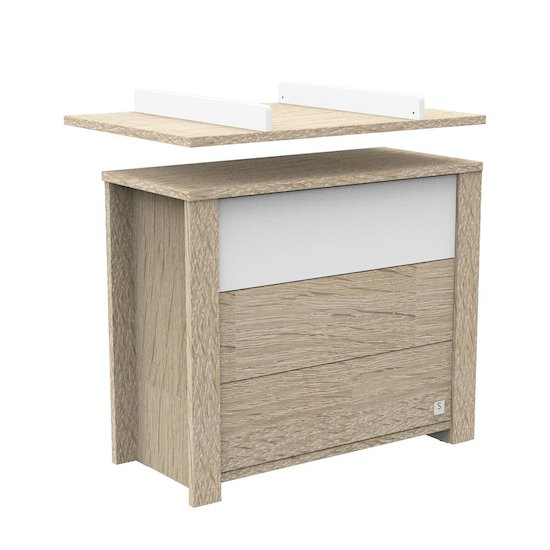 Sauthon Commode 3 tiroirs Antonin Chêne Noisette Et Blanc  Sauthon Commode 3 tiroirs Antonin Chêne Noisette Et Blanc