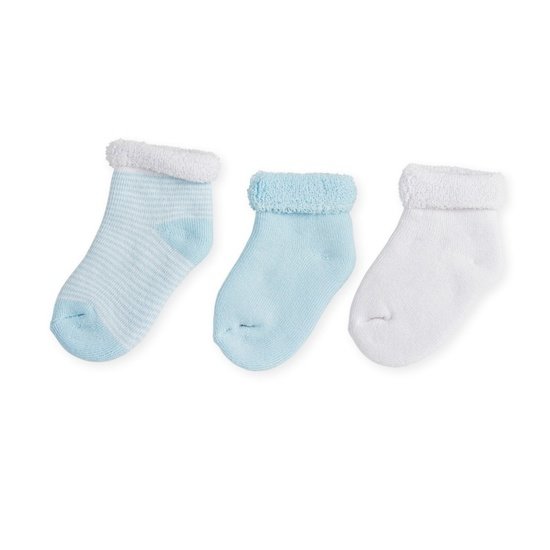 Trois Kilos Sept 3 paires de chaussettes Bleu 0/3M 0-3 mois