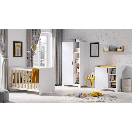 Vox Lit Leaf  Blanc/Bois 60x120 cm Vox Lit Leaf  Blanc/Bois 60x120 cm