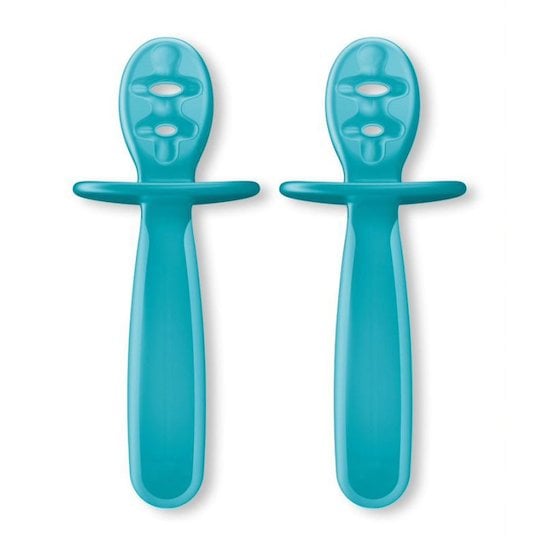 Couverts pour bébé - Cuillères de 2eme âge à partir de 8 mois - Souple en  Silicone