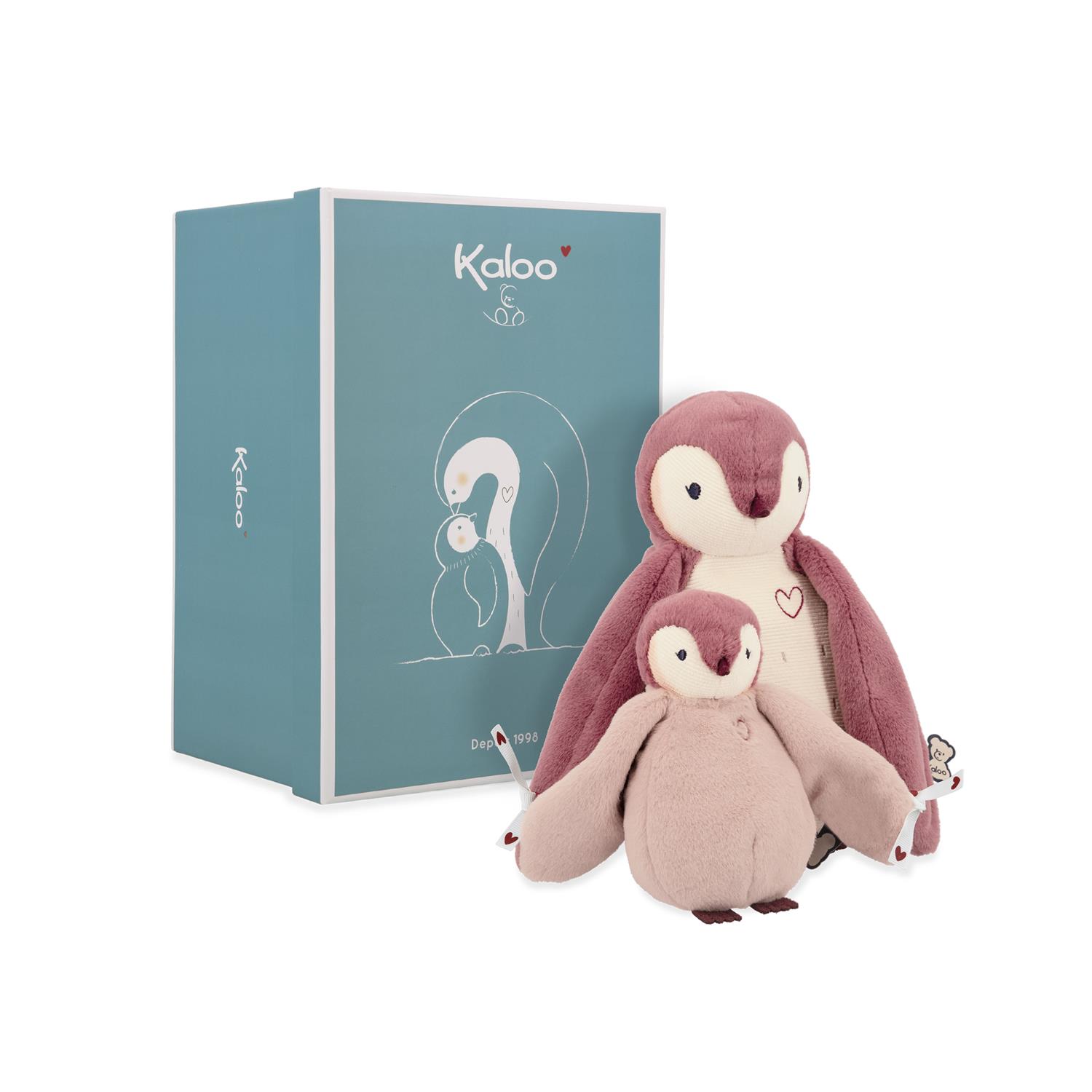 Kaloo - Peluches calins manchots ROSE Kaloo