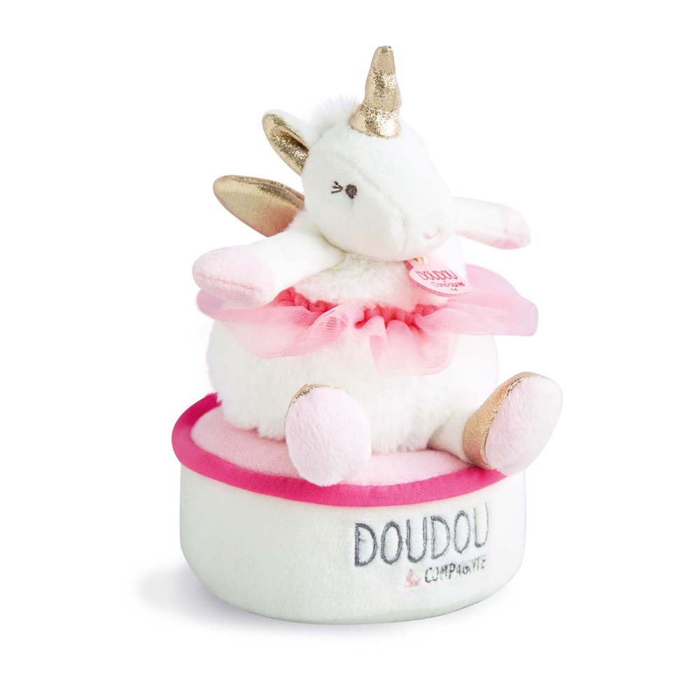 Doudou & Compagnie - Boîte à musique Lucie la licorne ROSE Doudou & Compagnie