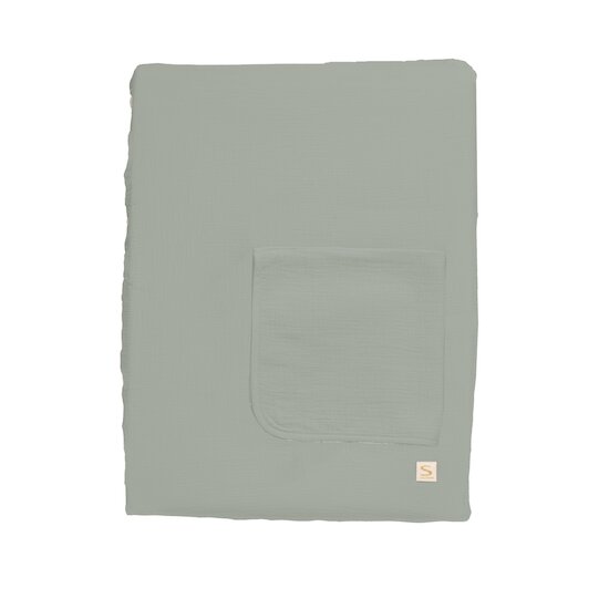 Sauthon Matelas à langer avec housse et serviette Uni Sauge Vert 