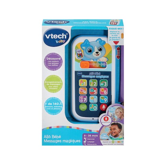 Vtech Baby Jouet Allo bebe messages magiques Bleu  Vtech Baby Jouet Allo bebe messages magiques Bleu