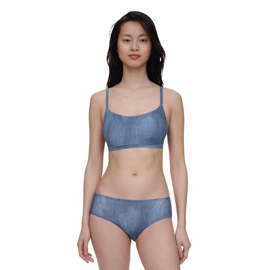 Chantelle Soutien Gorge Sans Armature Paddé Imprime Jean Bleu  Chantelle Soutien Gorge Sans Armature Paddé Imprime Jean Bleu