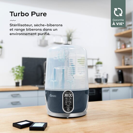 Babymoov Stérilisateur Turbo Pure Gris/Bleu  Babymoov Stérilisateur Turbo Pure Gris/Bleu