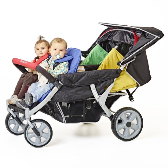 poussette triple multicolore familidoo
