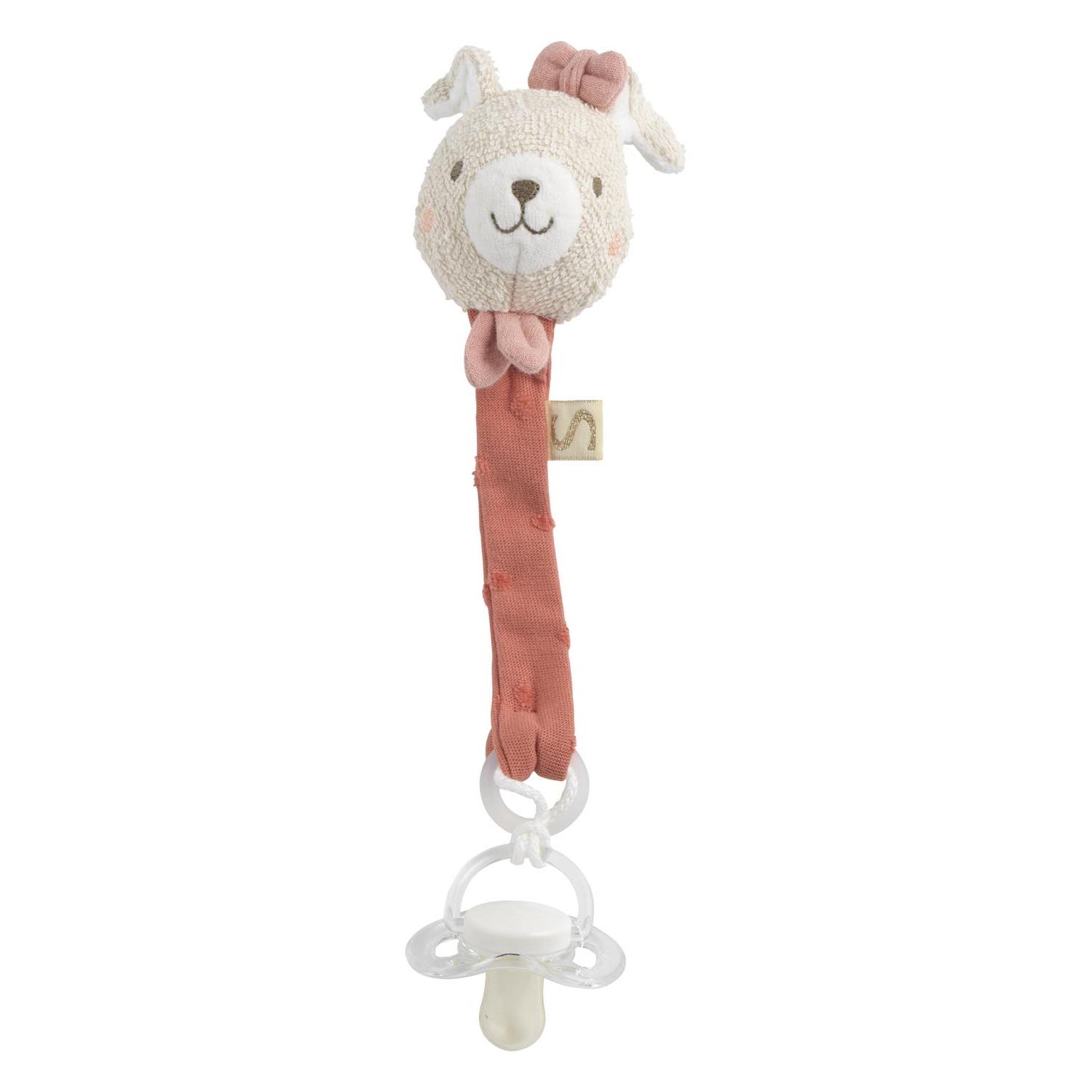Attache Sucette Petit Coeur BEIGE Sauthon