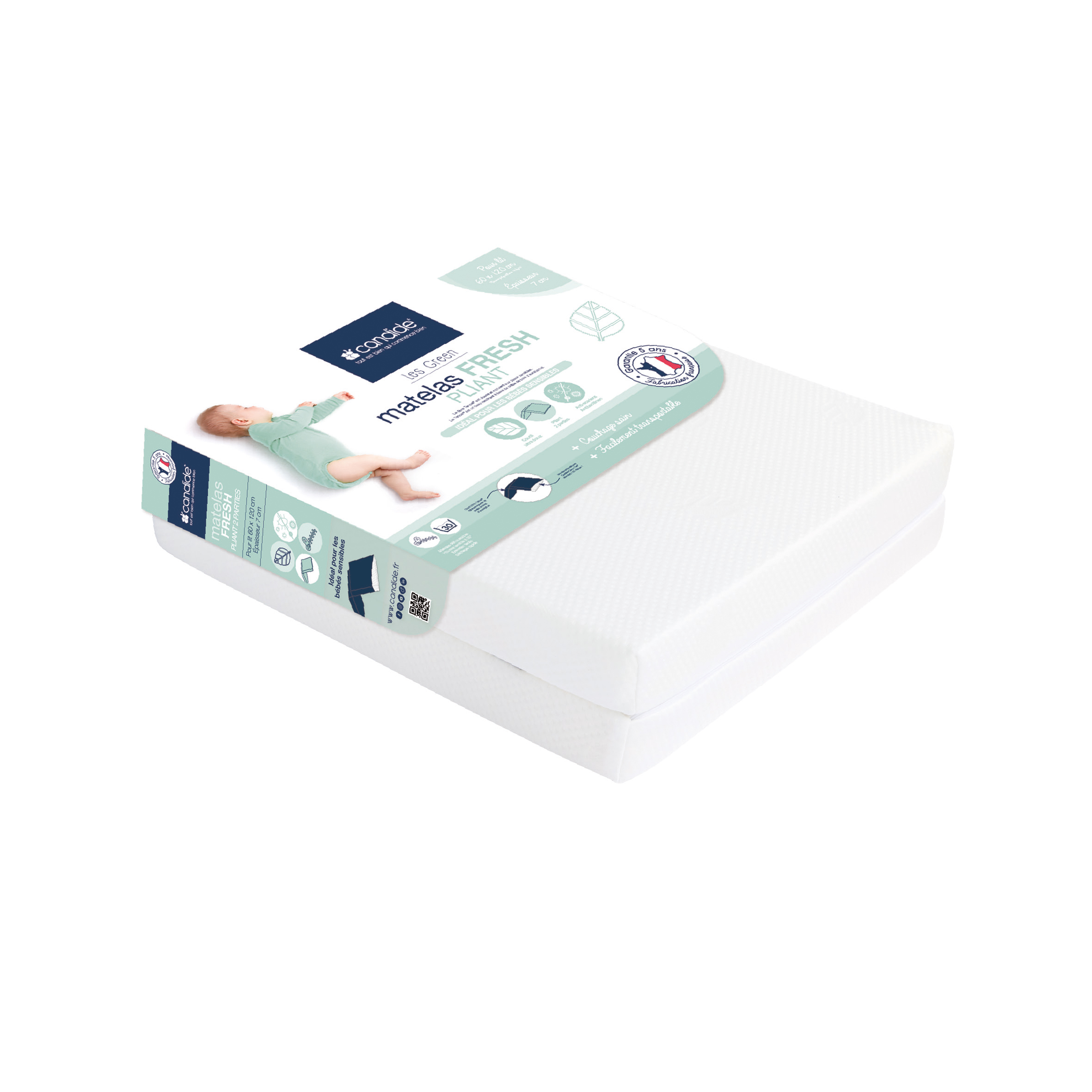 Matelas pliant Fresh BLANC Candide