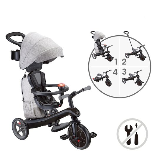 Globber Tricycle Explorer 4 en 1 Deluxe Play V2 Noir / Gris   Globber Tricycle Explorer 4 en 1 Deluxe Play V2 Noir / Gris