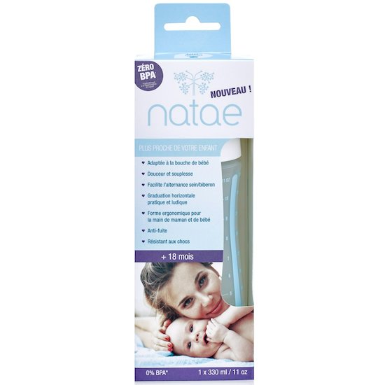 Natae Biberon PP col large tét silicone  330 ml