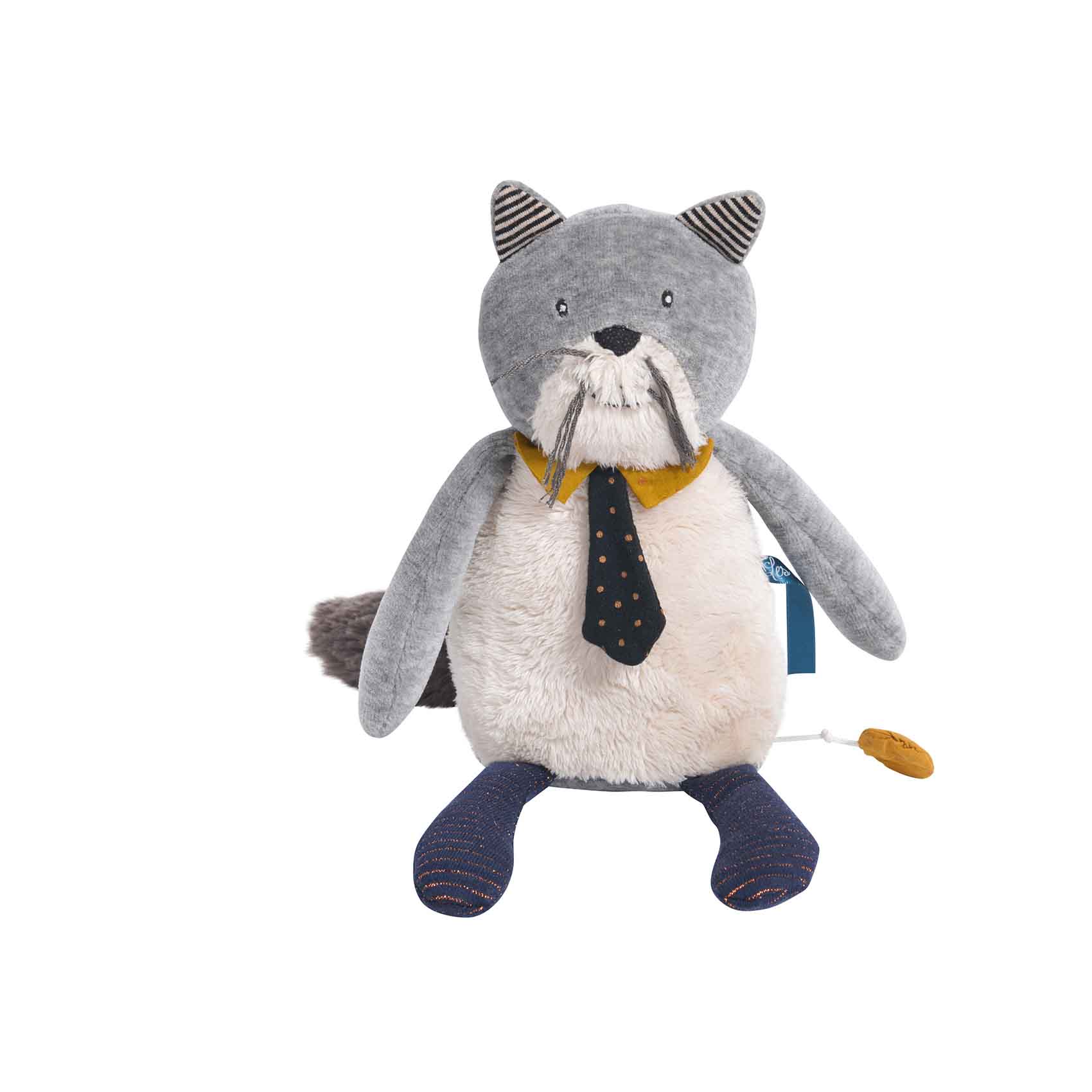 MOULIN ROTY - Chat musical Les Moustaches GRIS Moulin Roty