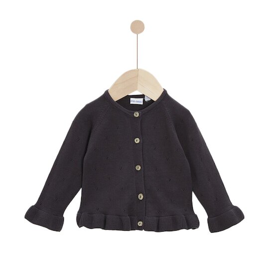 P’tit bisou Cardigan Bastide ensoleillée Gris Encre de Chine 6 mois