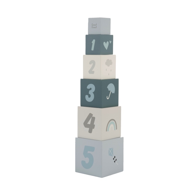 Cubes à empiler nombres BLEU Label Label