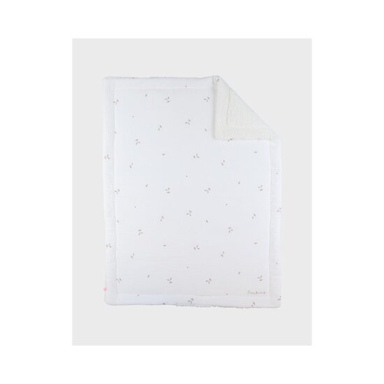 Noukie's Couverture mousseline brodée et sherpa F&O Ecru 75x100 cm Noukie's Couverture mousseline brodée et sherpa F&O Ecru 75x100 cm
