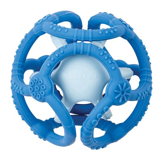 Nattou Set 2 balles silicone Bleu Pétrol  Nattou Set 2 balles silicone Bleu Pétrol