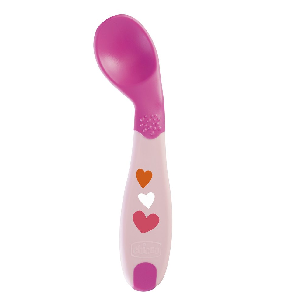 Chicco - Ma première cuillère coudée ROSE Chicco