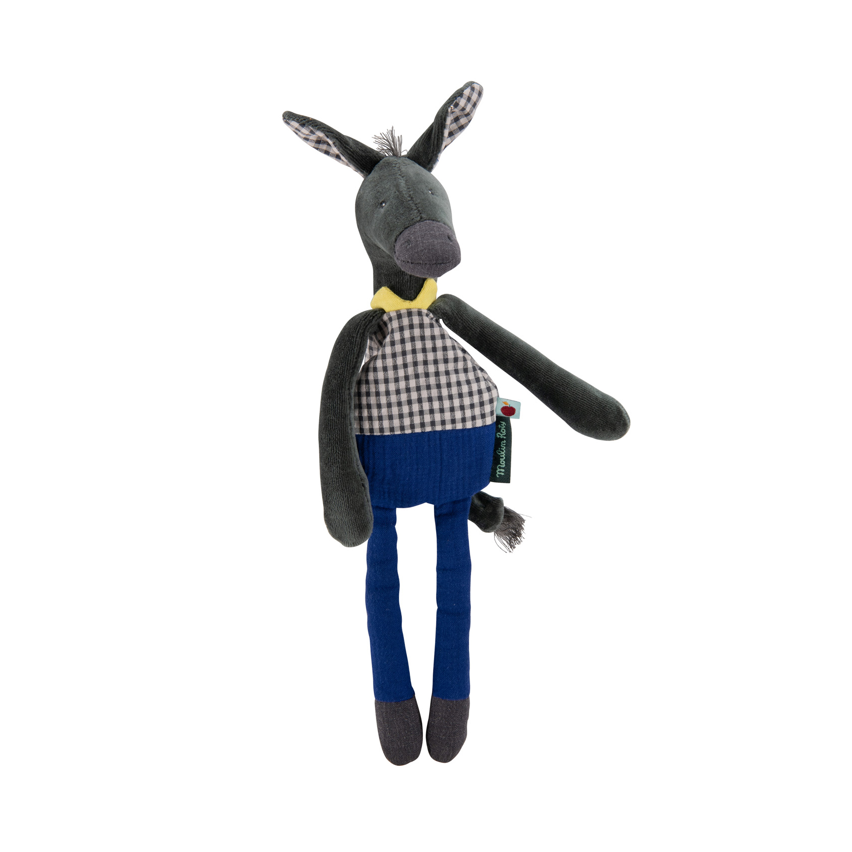 MOULIN ROTY - Doudou-hochet Pomme des bois GRIS Moulin Roty