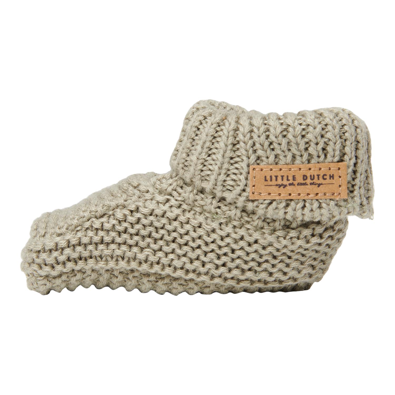 LITTLE DUTCH - Chaussures bébé tricot VERT Little Dutch