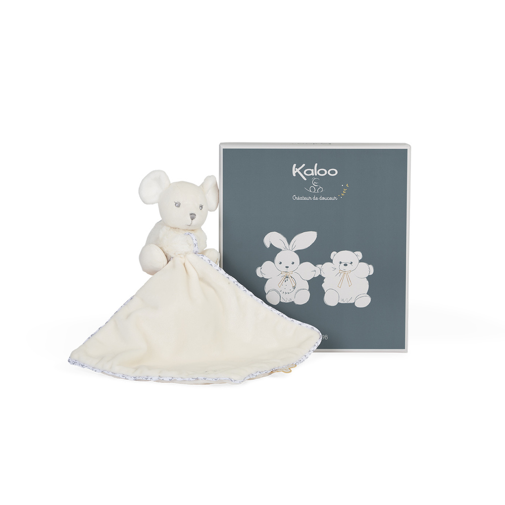 Kaloo - Doudou câlin souris Perle BLANC Kaloo
