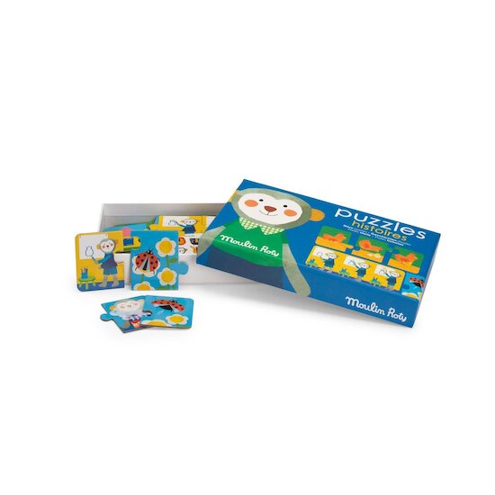 Moulin Roty Puzzles histoires Les Popipop Multicolore 