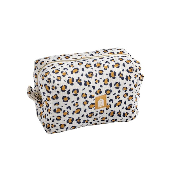 Sauthon Trousse de Toilette Motif Léopard Leopard Ecru/Noir/Caramel 