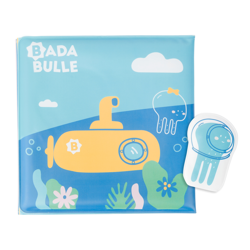 BADABULLE - Livre de bain et marionnette BLEU Badabulle