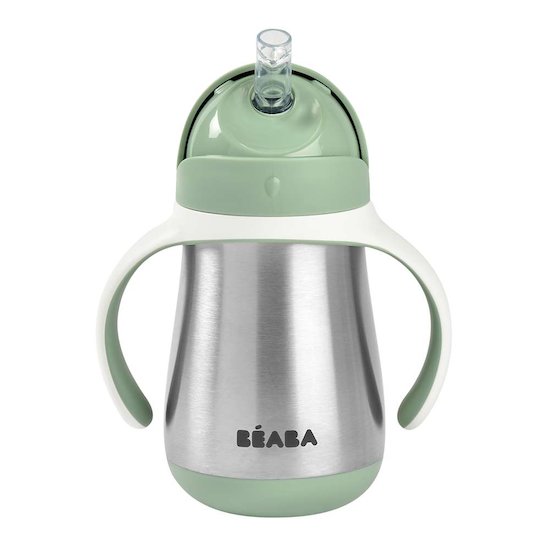 Béaba Tasse paille inox vert sauge 250 ml