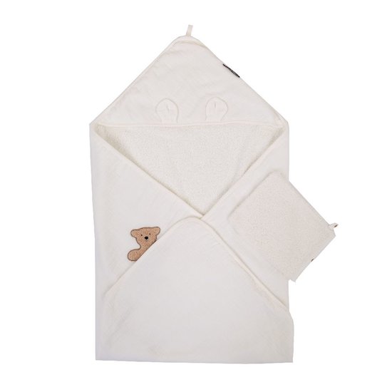 Childhome Cape de bain avec gant beige/ecru 80x80 cm Childhome Cape de bain avec gant beige/ecru 80x80 cm