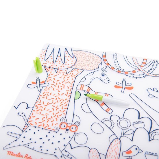 Moulin Roty Set à colorier + 5 feutres Les Toupitis Multicolore 