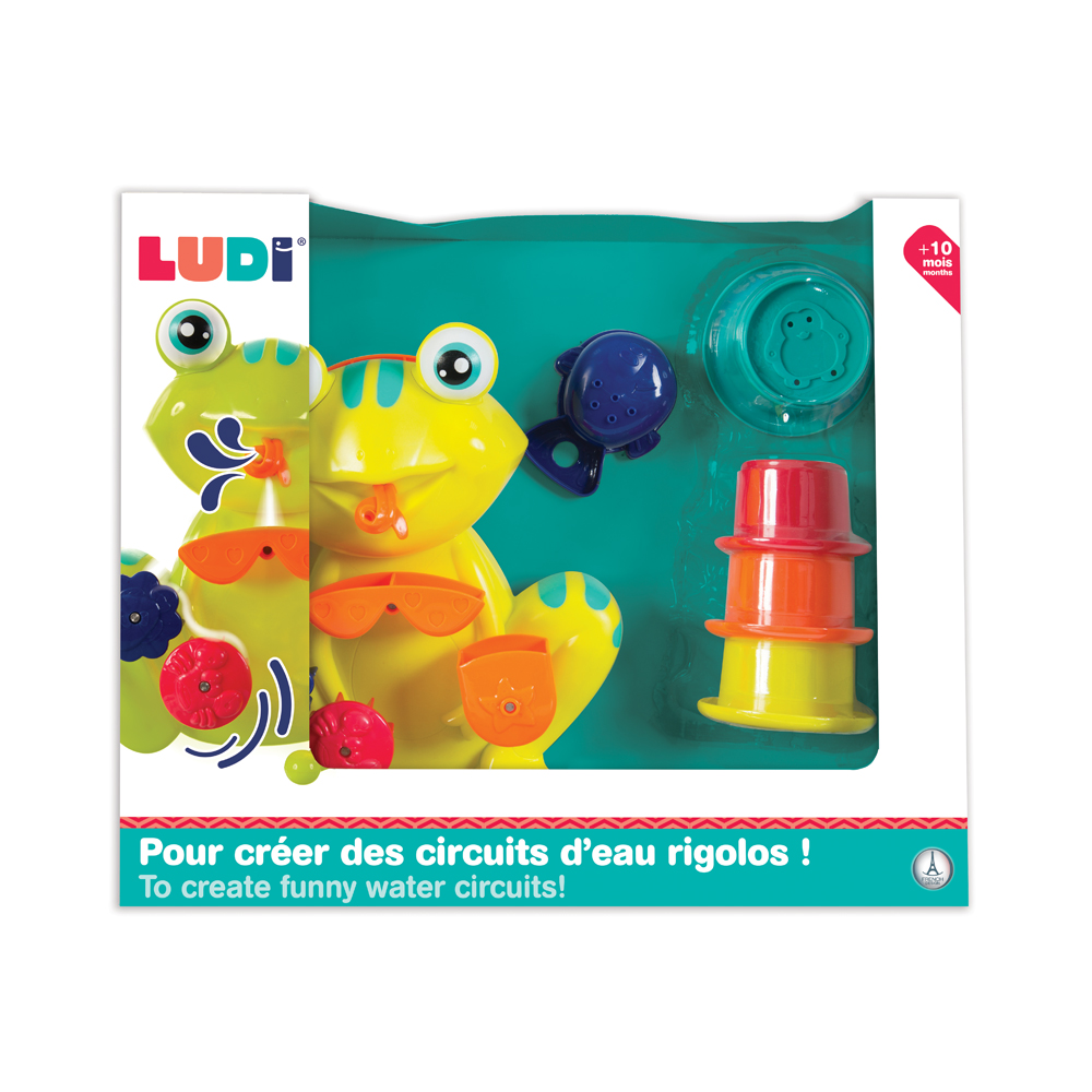 LUDI - Coffret jouets de bain Grenouille VERT Ludi