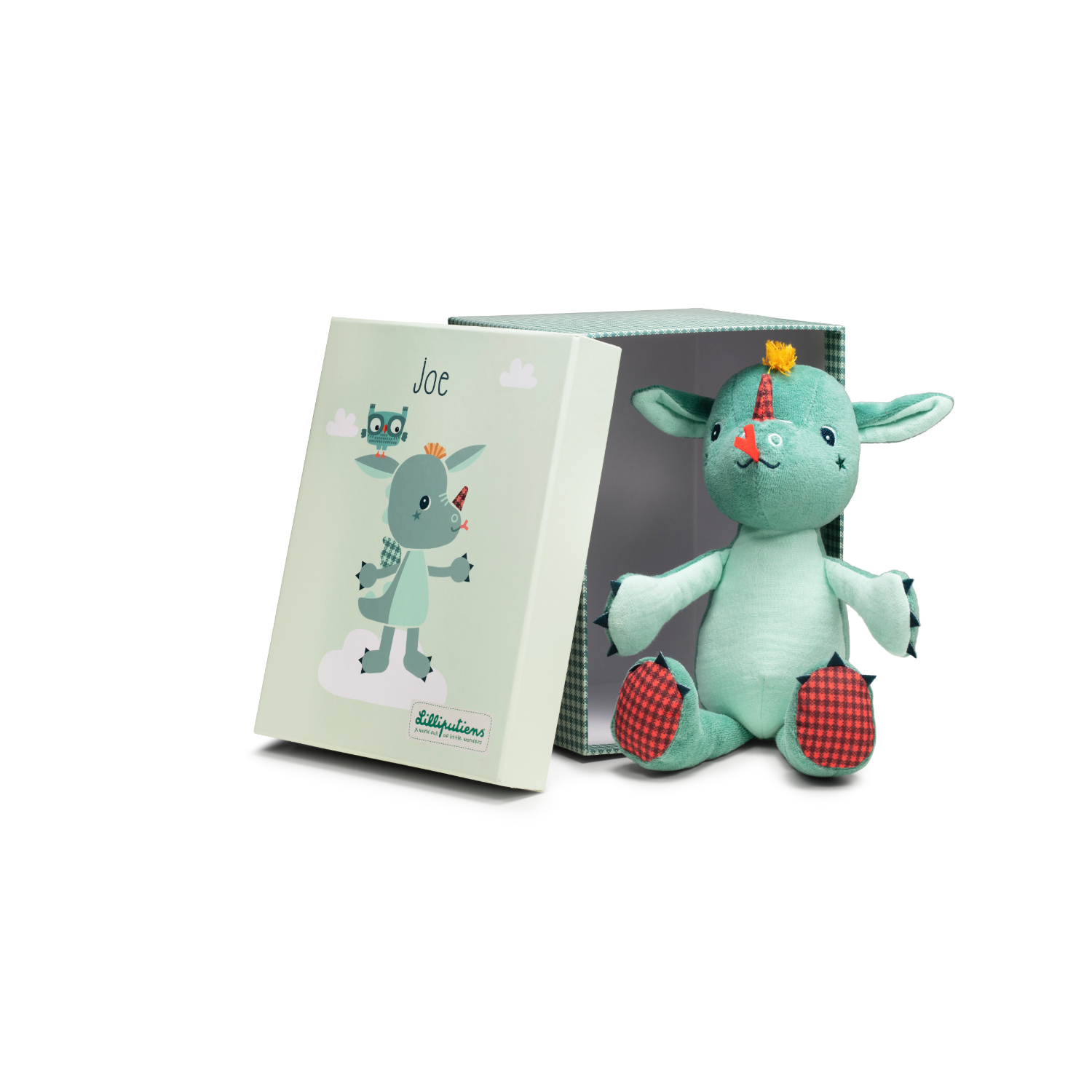 Kaloo - Peluche caline éco Joe VERT Lilliputiens