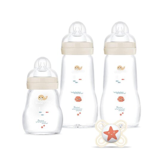 MAM Coffret 3 biberons verre Blanc  MAM Coffret 3 biberons verre Blanc