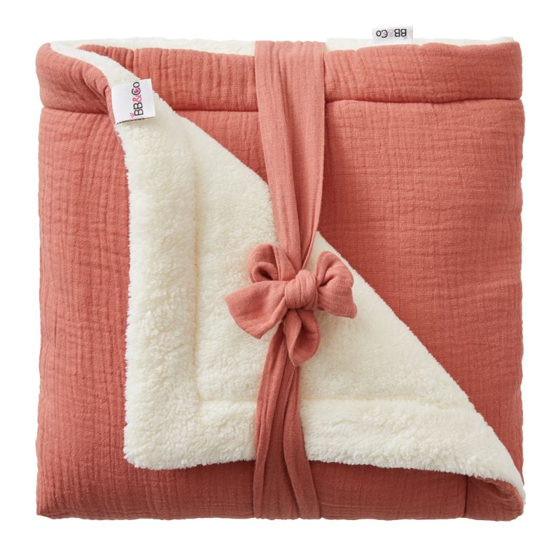 BB & Co - Couverture peluche & gaze Mix & Match ORANGE BB&Co