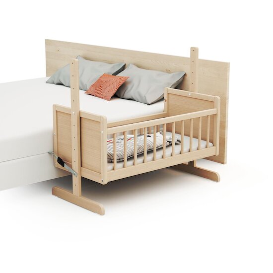 Webaby Berceau cododo en bois avec matelas Hêtre Brut 40x80 cm