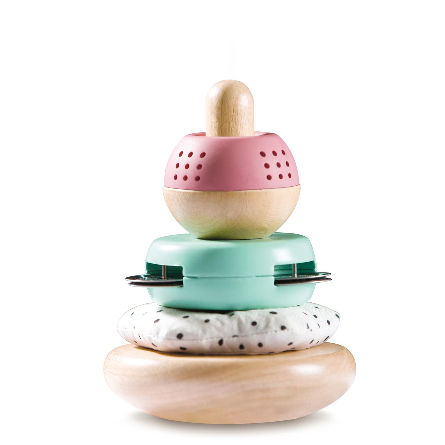 Hape - Jouet Pyramide à empiler bois et tissu MULTICOLORE Hape