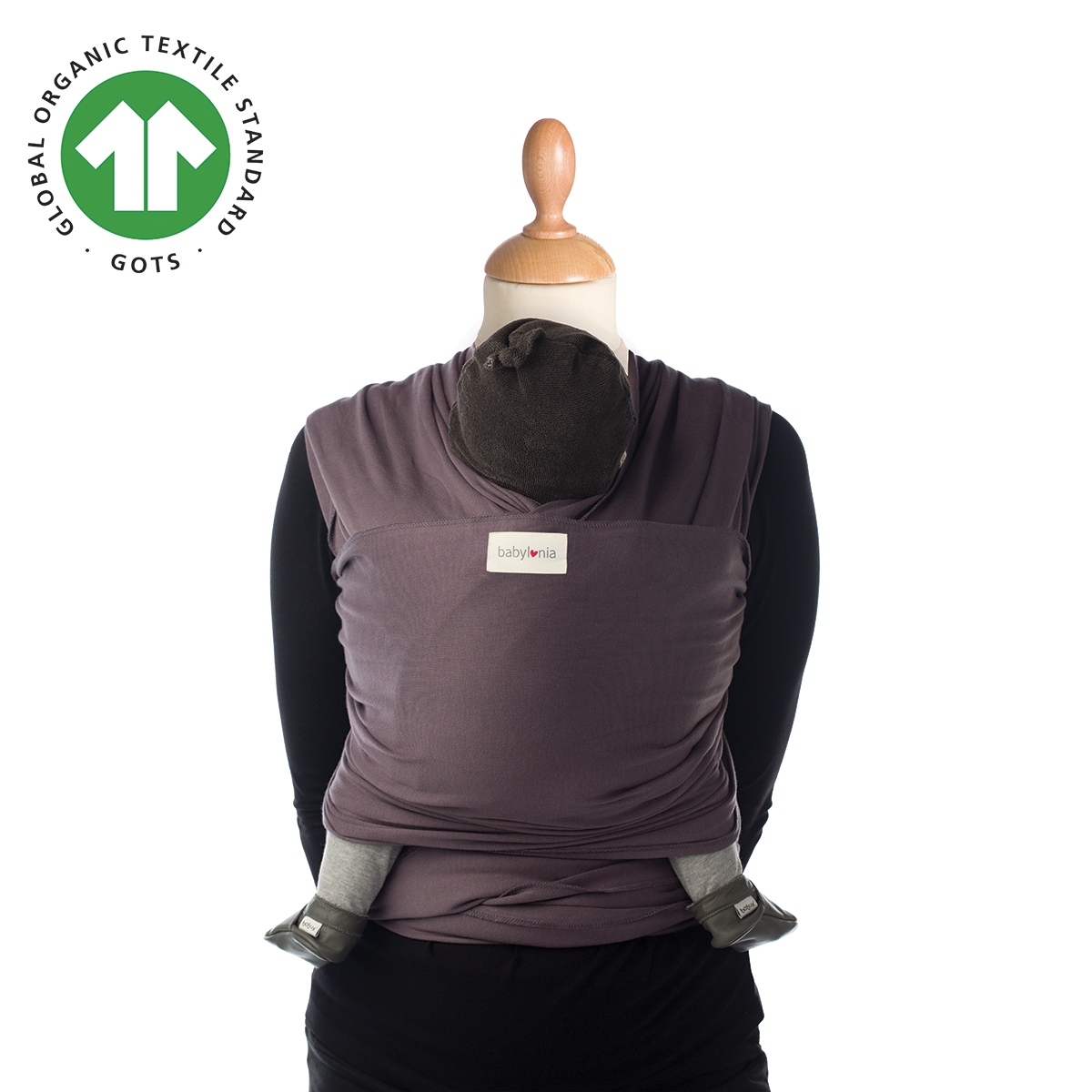 Écharpe de portage extensible en coton biologique Tricot-Slen Organic VIOLET Babylonia Baby Carriers