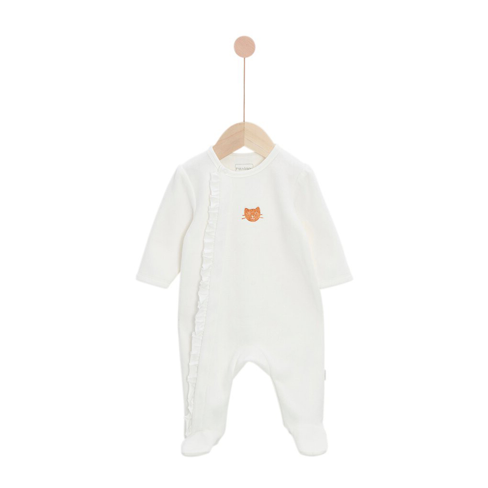 Pyjama Mon Trousseau Chaton Blanc Ecru Poudre BLANC P’tit bisou