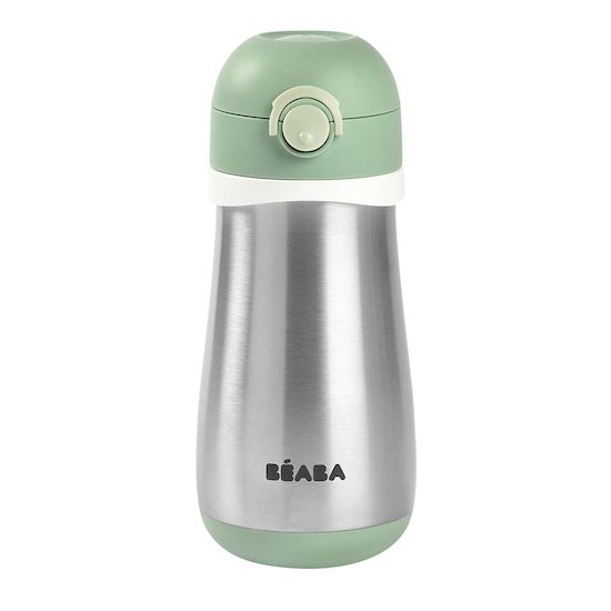 Béaba Gourde inox avec anse vert sauge 350 ml