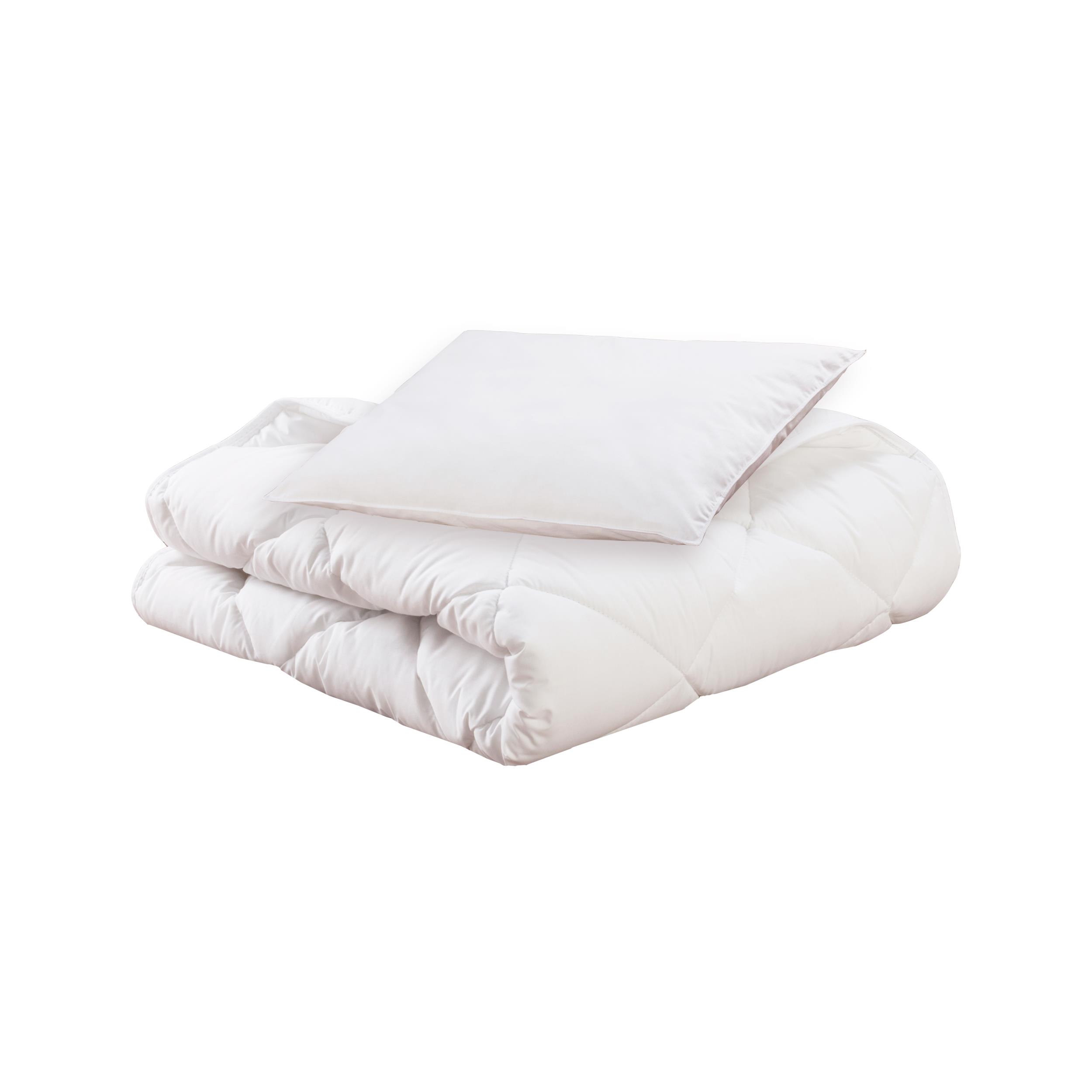 Couette et oreiller en coton bio BLANC Mon P'tit Dodo