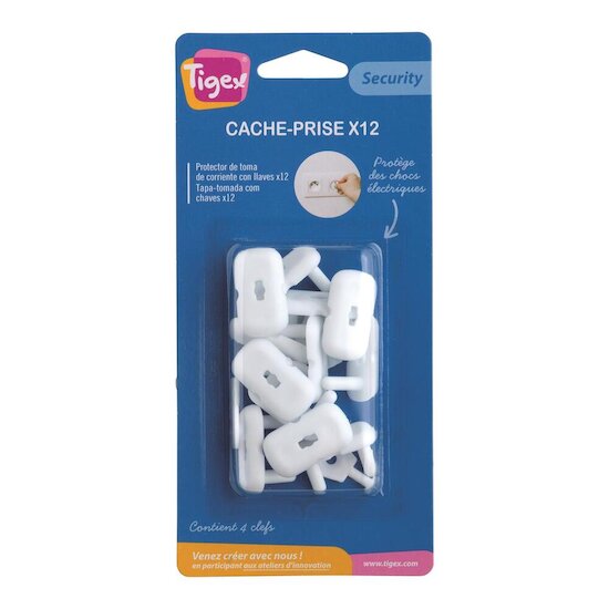Tigex 12 cache-prises avec 4 clefs   Tigex 12 cache-prises avec 4 clefs