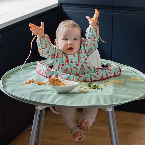 Tidy tot Kit Bavoir et Plateau Vert Sauge  Tidy tot Kit Bavoir et Plateau Vert Sauge