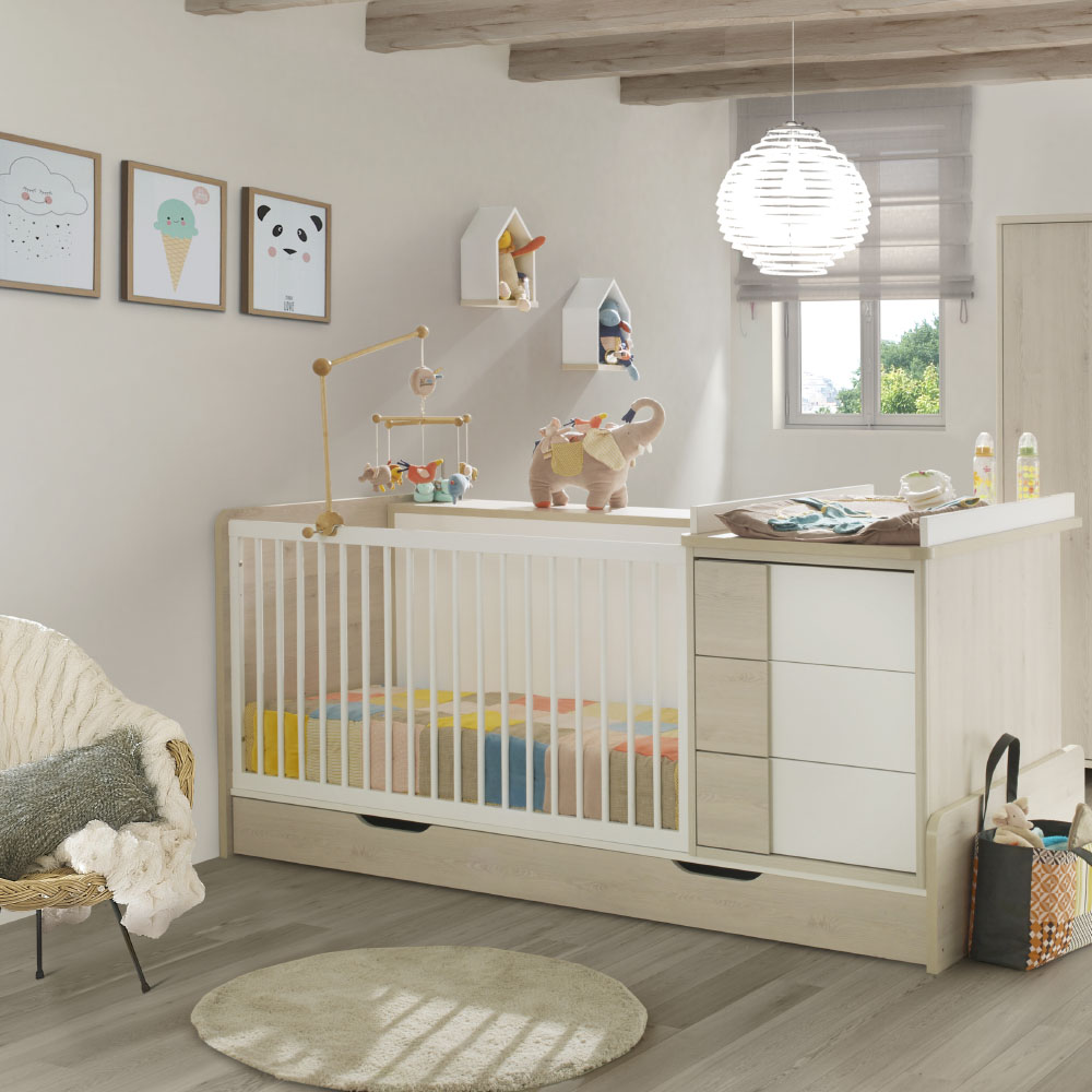 Galipette - Lit compact évolutif combiné Sacha BEIGE Galipette