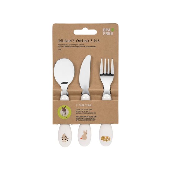 Lässig 3 couverts inox Little Mateys Orange épicé  Lässig 3 couverts inox Little Mateys Orange épicé