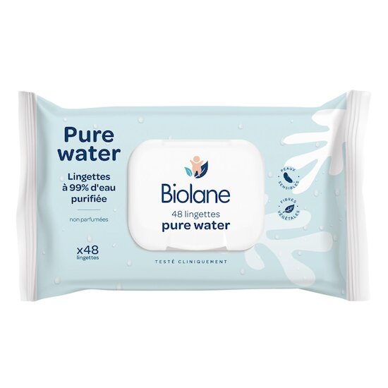 Biolane Lingettes Pure Water Bleu 