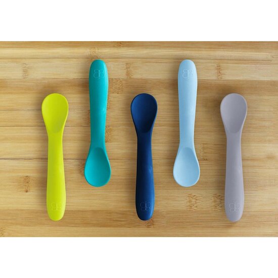 BBlüv Set de 5 cuillères en silicone Bleu  BBlüv Set de 5 cuillères en silicone Bleu